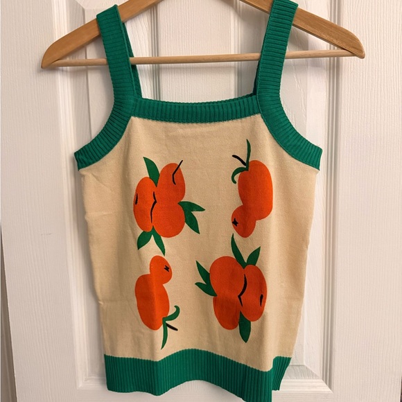 Gang Tops - Orange Fruit Print Tank Top